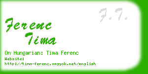 ferenc tima business card